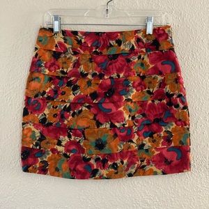 Adorable vibrant colorful tiered cotton skirt